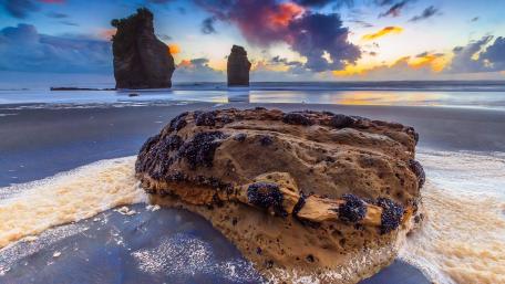 Majestic Sea Stacks at Sunset wallpaper