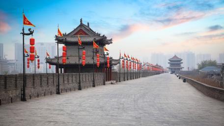 Ancient City Wall at Dawn wallpaper