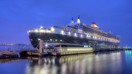 Majestic Ocean Liner at Dusk wallpaper