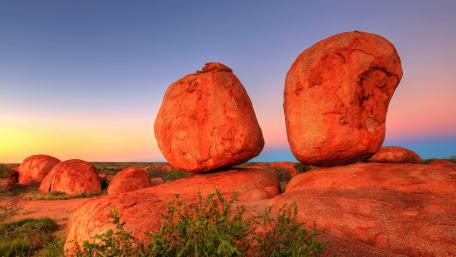 Balancing Boulders Under a Twilight Sky wallpaper