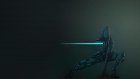 Futuristic Warrior in Shadows wallpaper