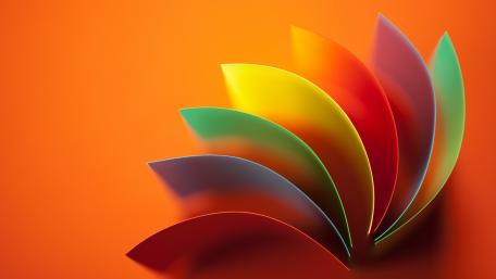 Vibrant Waves of Colorful Paper Shapes wallpaper