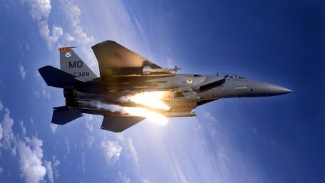 Fighter Jet Launching Into the Sky wallpaper