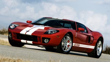 Red Ford GT with Stripes Stunning Performance and Design wallpaper