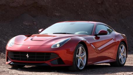 Sleek Red Ferrari F12 Berlinetta Wallpaper wallpaper