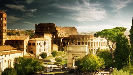 Ancient Rome Under a Dramatic Sky wallpaper