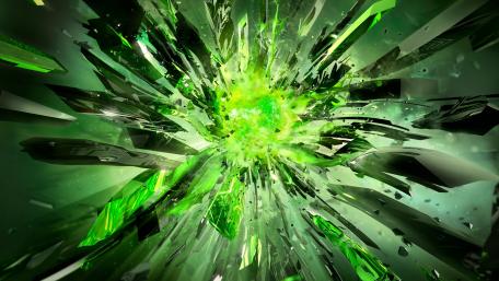 Dynamic Green Energy Explosion Wallpaper for Stunning Displays wallpaper
