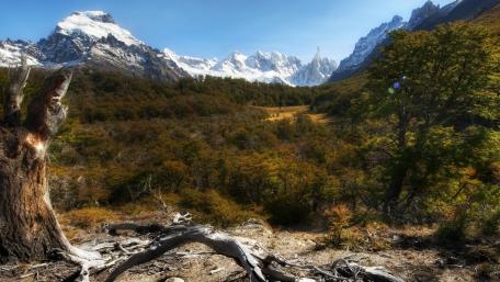 Majestic Mountain Landscape in Vibrant Nature wallpaper