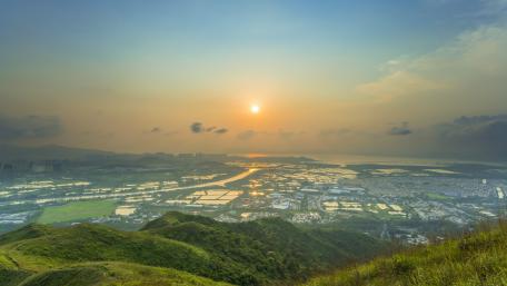 Breathtaking Sunset Over Serene Landscape View wallpaper