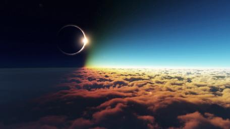 Eclipse Over the Clouds wallpaper
