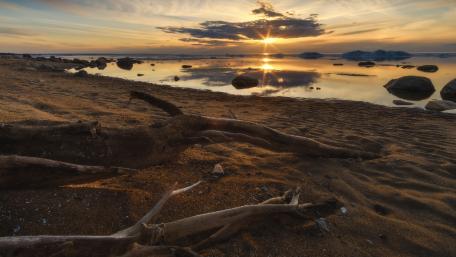 Serene Sunset at the Beach wallpaper