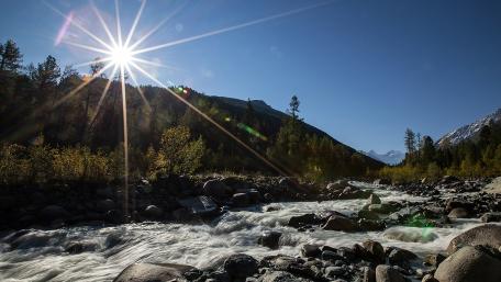 Serenity of a Mountain Stream wallpaper