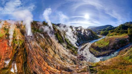 Majestic Volcanic Landscape in Nature's Glory wallpaper