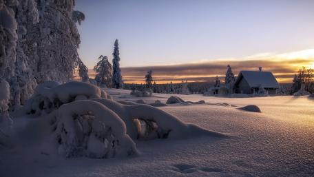 Winter Wonderland Serenity Awaiting Sunrise wallpaper