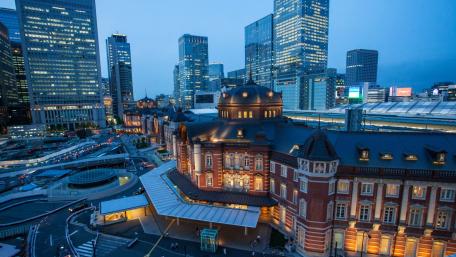 Stunning Nightview of Tokyo Cityscape and Historic Structures wallpaper