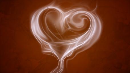 Dreamy Heart-Shaped Smoke Design for Romance Lovers wallpaper