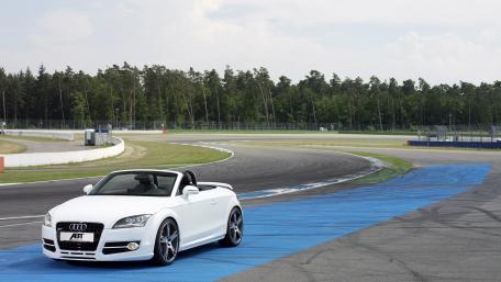 Sleek Audi Convertible on the Track wallpaper