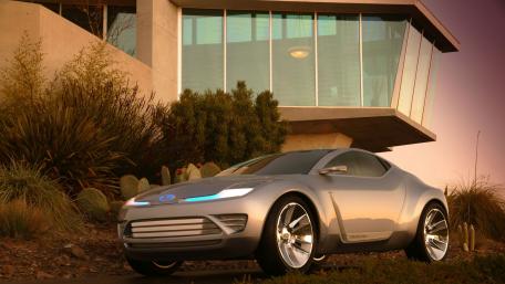 Futuristic Car Design in Modern Landscape wallpaper
