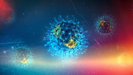 Vivid Artistic Representation of COVID Virus 4K Wallpaper wallpaper