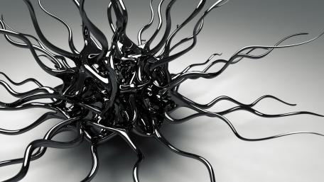 Abstract Black Tendrils in Motion wallpaper