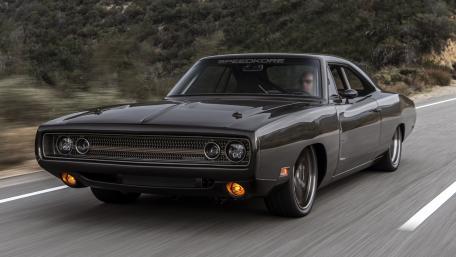 Classic Muscle Car in Motion Wallpaper wallpaper
