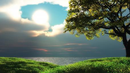 Serene Sunset Over Tranquil Waters wallpaper