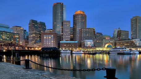 Vibrant City Skyline at Dusk wallpaper