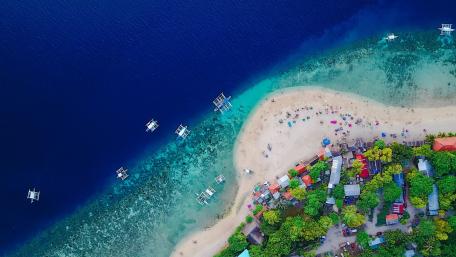 Tropical Paradise Aerial View wallpaper