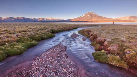 Serene Landscape of a Mountain Lake Reflecting Nature's Beauty wallpaper