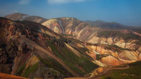 Vibrant Geology of Scenic Mountains wallpaper
