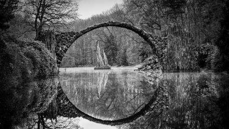 Mystical Reflections in a Serene Landscape wallpaper