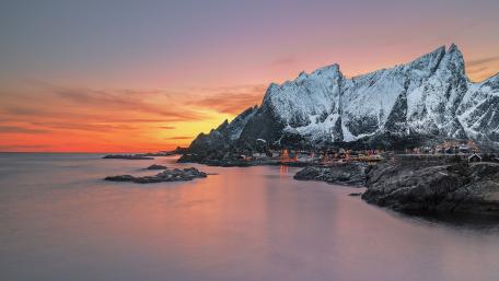Mountain Serenity at Sunset wallpaper