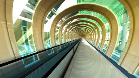 Futuristic Cityscape Tunnel Wallpaper wallpaper