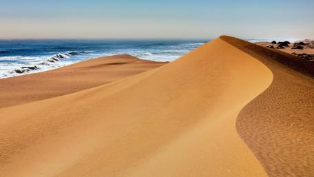 Serene Dunes by the Ocean Waves wallpaper