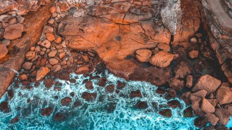 Rugged Coastline and Turquoise Waves Collection wallpaper