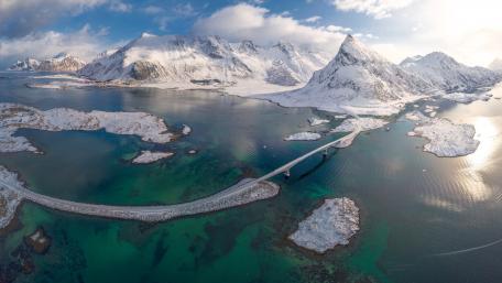 Majestic Winter Landscape of Lofoten Islands wallpaper