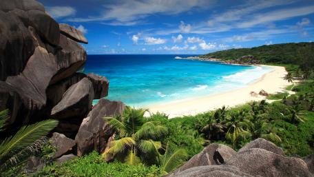 Tropical Paradise Embraced by Nature's Beauty wallpaper