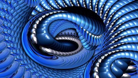 Fluid Blue Patterns in Anime Style wallpaper