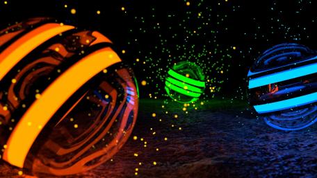 Vibrant Spheres in Cosmic Dance wallpaper