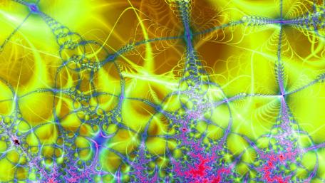 Vibrant Abstract Patterns in Yellow and Blue Shades wallpaper