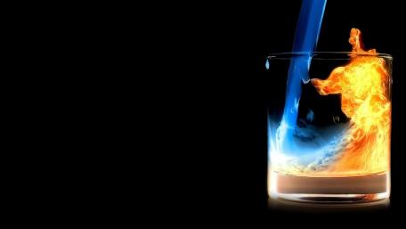 Fiery and Icy Drink Fusion Wallpaper wallpaper