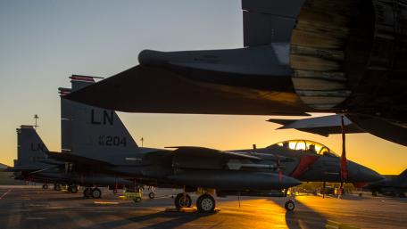 Military Jets at Sunset wallpaper
