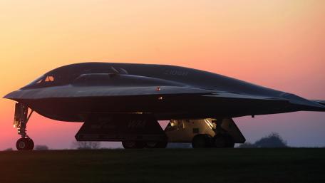 Sleek Stealth Bomber at Dusk wallpaper
