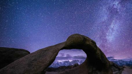 Stunning Arch Beneath a Starry Milky Way Night Sky wallpaper