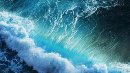 Vibrant Ocean Waves from Above wallpaper