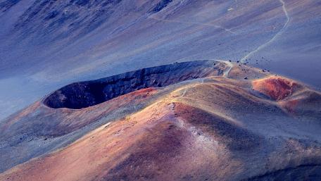 Majestic Colors of Nature's Crater Landscape wallpaper