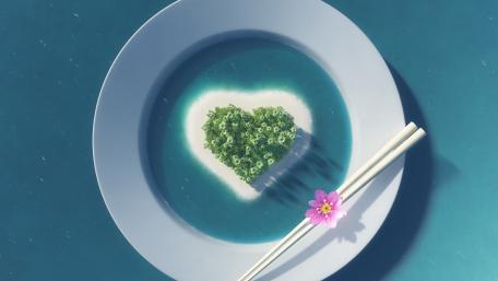 Heart-Shaped Island in a Bowl of Love wallpaper