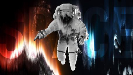 Astronaut Adrift in Cosmic Abyss wallpaper