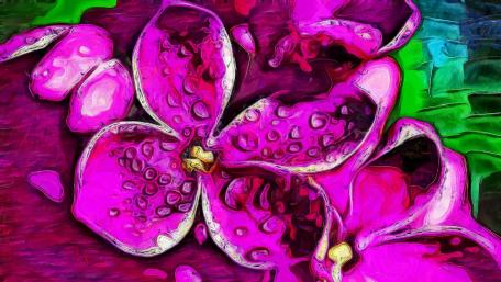 Vibrant Orchid Petals in Abstract Art wallpaper