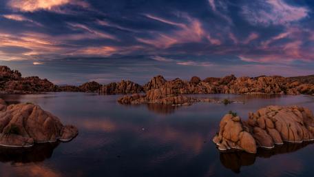 Watson Lake  at sunset wallpaper